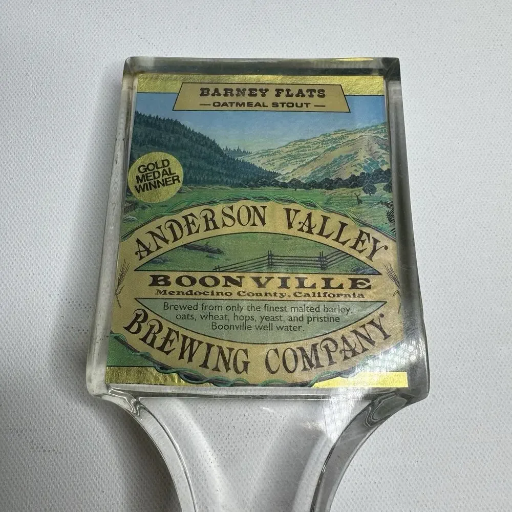 Anderson Valley Barney Flats Oatmeal Stout Beer Tap Handle Boonville CA